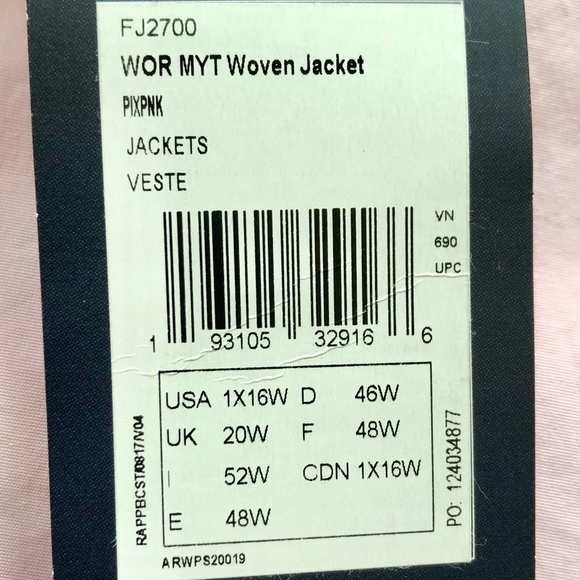 Reebok, Speedwick, Jacket, Pink, Windbreaker, Size, 1X, 16W, New With Tags - Picture 15 of 16